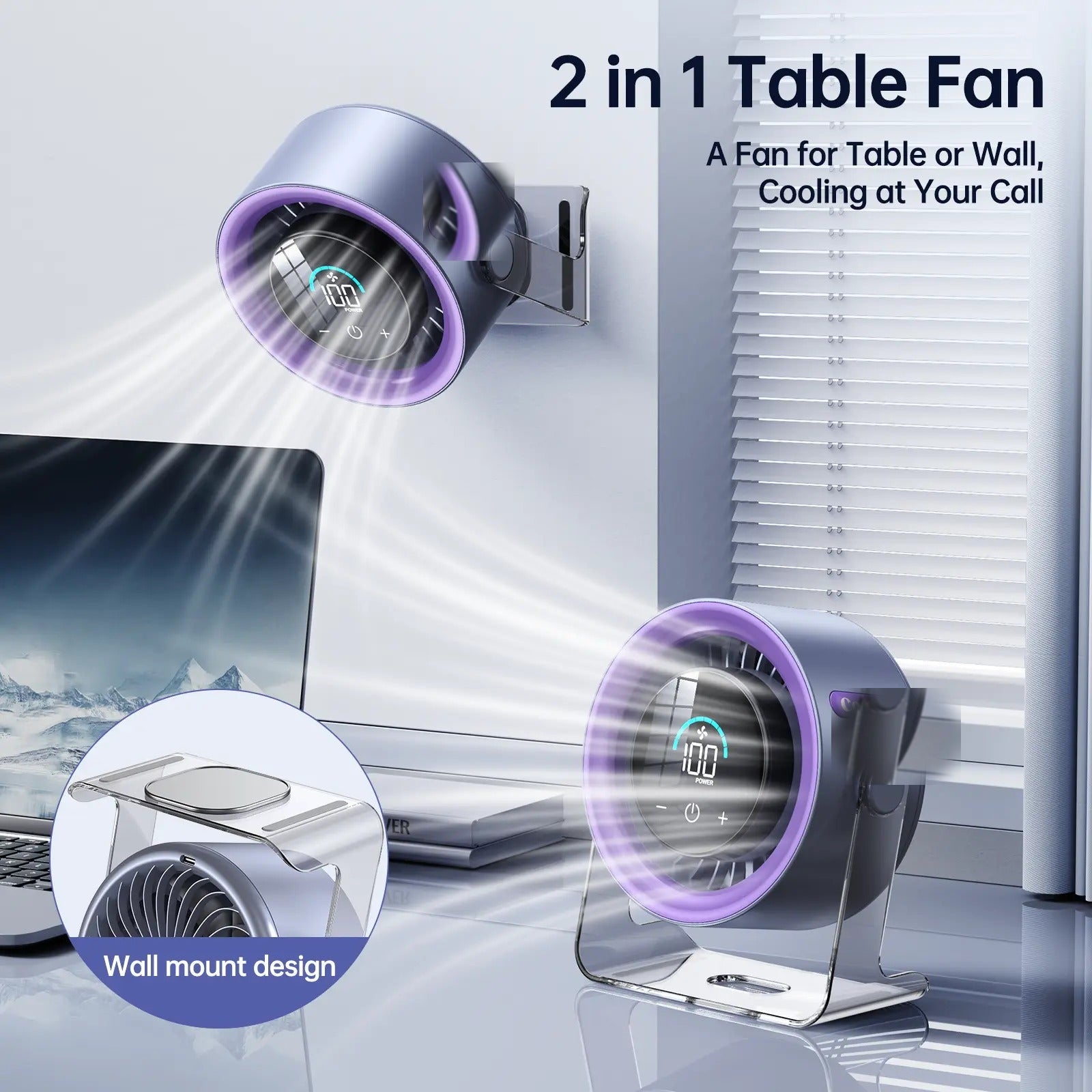TITEVORA GlacierFlow X1 table and wall use feature