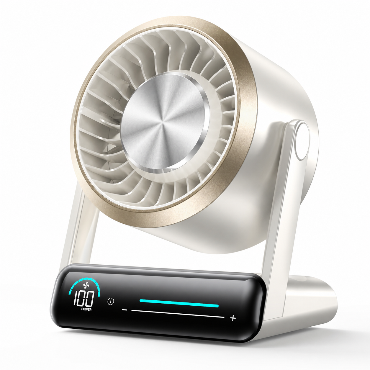 Pro White TITEVORA GlacierFlow X1 desk fan